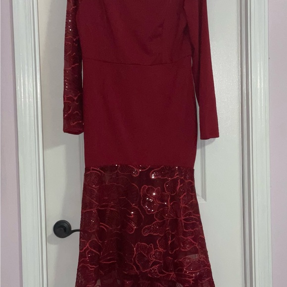 Faithful Ministries, Co. & Works NWT Unique red gown, sheer sleeve & bottom - Picture 6 of 6